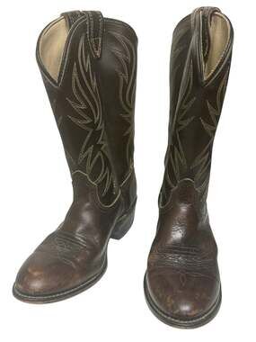 Vintage Acme Brown Leather Western Cowboy Boots Kids Size 2 Made in USA